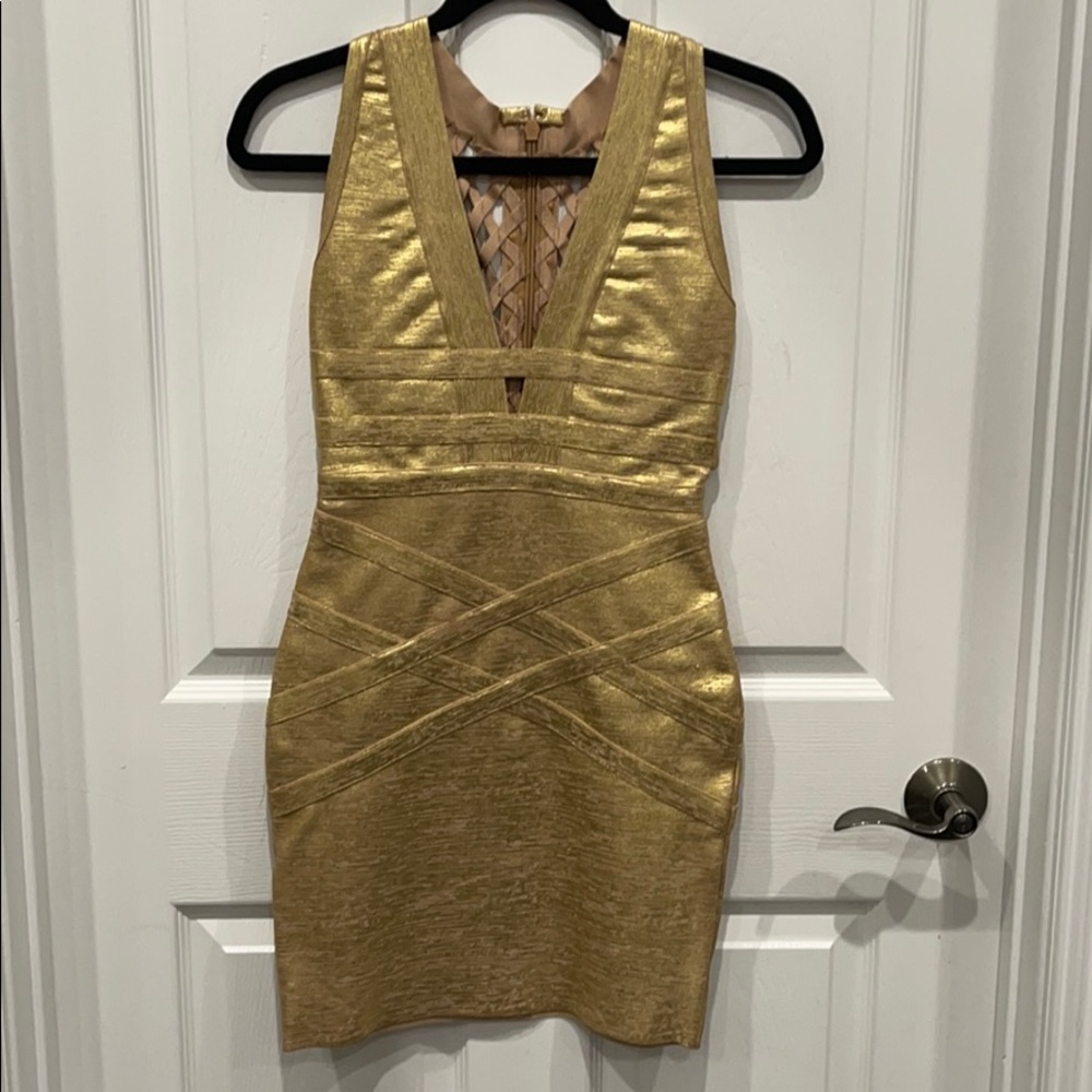 Gold contour dress